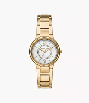 Michael Kors Women's Gabbi Three-hand Gold-tone Stainless Steel Watch
