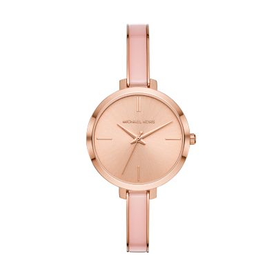 Jaryn Three-Hand Rose Gold-Tone Steel 