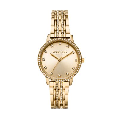 Michael Kors Women's Melissa Three-Hand Gold-Tone Stainless Steel Watch