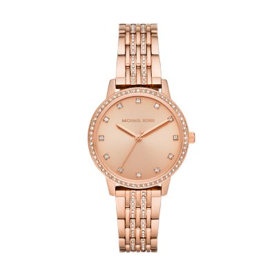 DKNY Women's Tompkins Three-Hand Rose Gold-Tone Watch