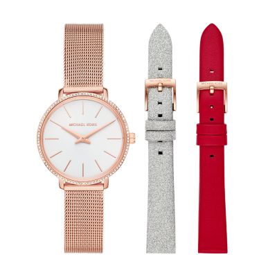 Michael Kors Pyper Two Hand Watch With Interchangeable Bands