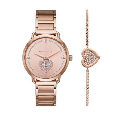 michael kors rose gold bangle watch