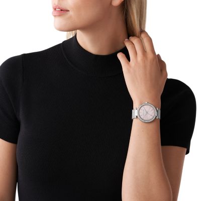 Michael kors silver crystal cheap watch