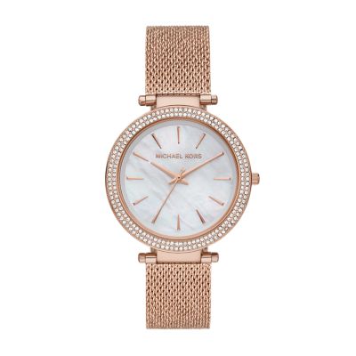 Michael kors gold crystal hot sale watch