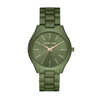 mk green watch