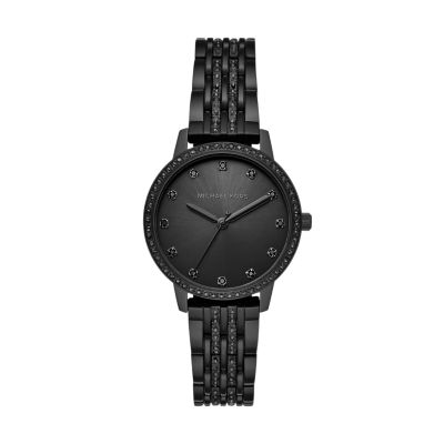 michael kors black stainless steel watch