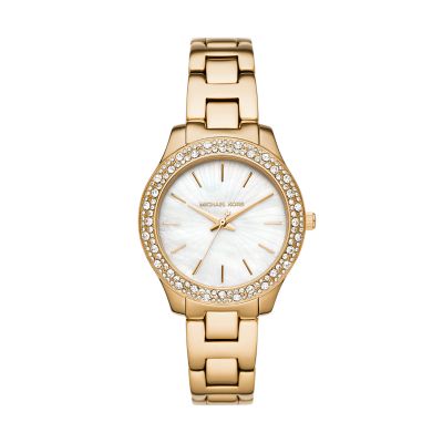 Michael Kors Liliane Three-Hand Gold-Tone Stainless Steel Watch