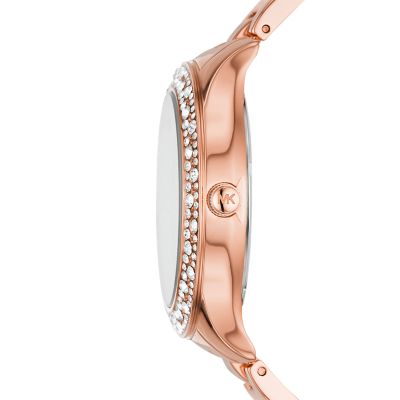 Michael Kors Liliane Three-Hand Rose Gold-Tone Stainless Steel