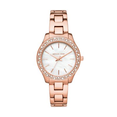 michael kors rose colored watch