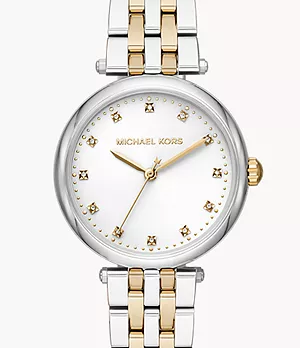 Michael Kors Diamond Darci Three-Hand Two-Tone Stainless Steel Watch