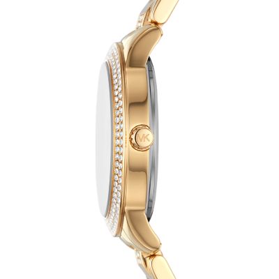 Michael Kors Tibby Three Hand Gold Tone Stainless Steel Watch