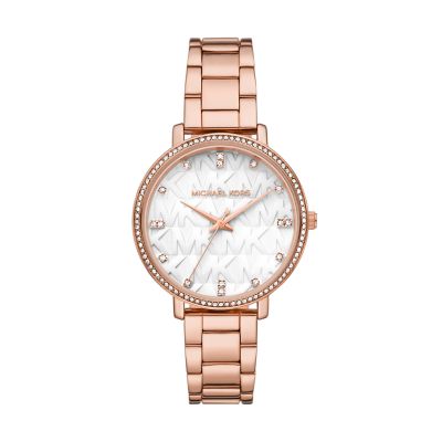 Michael Kors Pyper Three-Hand Rose Gold-Tone Alloy Watch