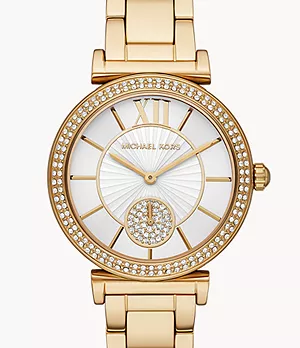 Michael Kors Abbey Three-Hand Gold-Tone Stainless Steel Watch