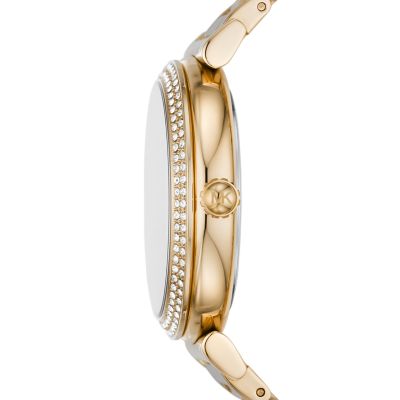 Michael Kors Abbey Three-Hand Gold-Tone Stainless Steel Watch