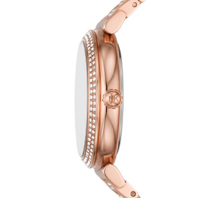 Michael Kors Abbey Three-Hand Rose Gold-Tone Stainless Steel Watch