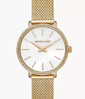 Michael Kors Pyper Two-Hand Gold-Tone Stainless Steel Watch