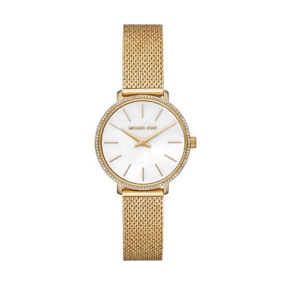 Michael Kors Pyper Two-Hand Gold-Tone Stainless Steel Watch