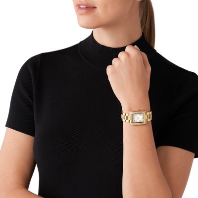 Michael Kors Emery Three-Hand Gold-Tone Stainless Steel Watch