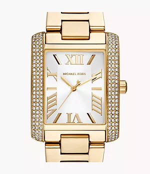 Michael Kors Emery Three-Hand Gold-Tone Stainless Steel Watch