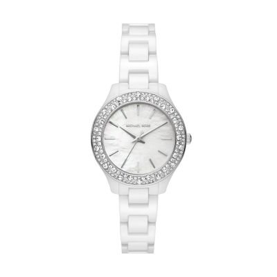 Michael kors white deals watch women's