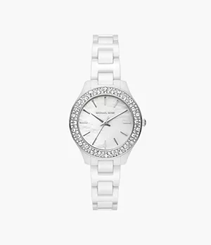Michael Kors Liliane Three-Hand White Ceramic Watch