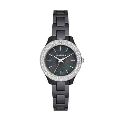 Michael Kors Liliane Three-Hand Black Ceramic Watch - MK4650 - Watch Station