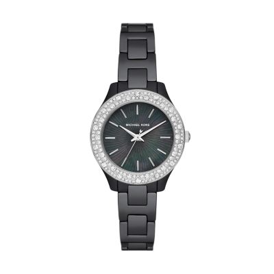 Michael Kors Liliane Three-Hand Black Ceramic Watch