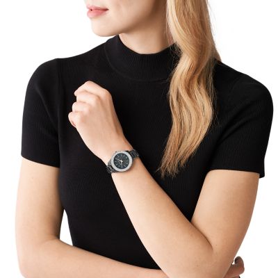 Michael kors ceramic watch on sale black