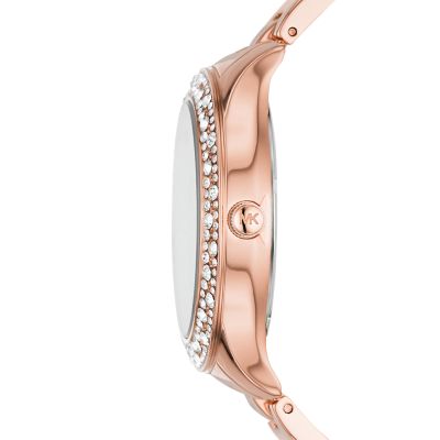 Michael Kors Liliane Three-Hand Rose Gold-Tone Stainless Steel