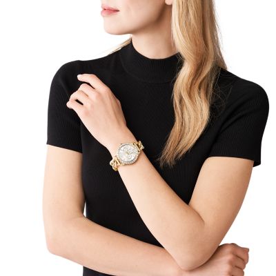Michael Kors Uhr Layton Multifunktionswerk Edelstahl goldfarben