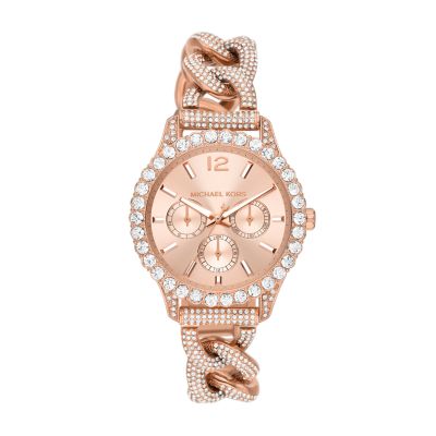 Michael Kors Layton Multifunction Rose Gold-Tone Stainless Steel Watch