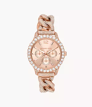 Michael Kors Layton Multifunction Rose Gold-Tone Stainless Steel Watch