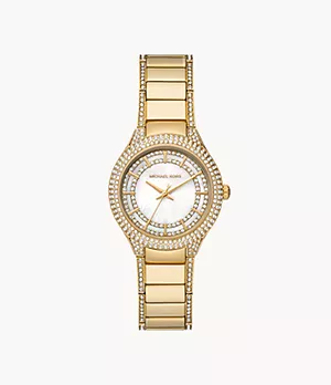 Michael Kors Three-Hand Gold-Tone Stainless Steel Watch