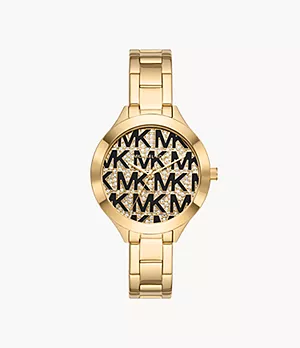 Michael Kors Three-Hand Gold-Tone Stainless Steel Watch