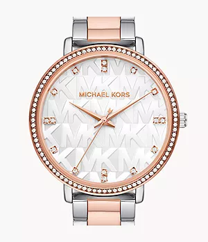 Michael Kors Pyper Three-Hand Two-Tone Alloy Watch