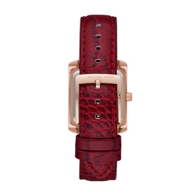 Michael Kors Emery Three-Hand Red Croco Leather Watch - MK4689