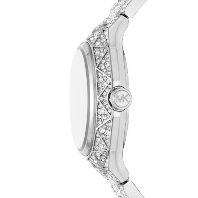 Michael Kors Raquel Three-Hand Stainless Steel Pavé Watch - MK4691