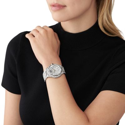 Michael Kors Raquel Three-Hand Stainless Steel Pavé Watch - MK4691 - Watch  Station