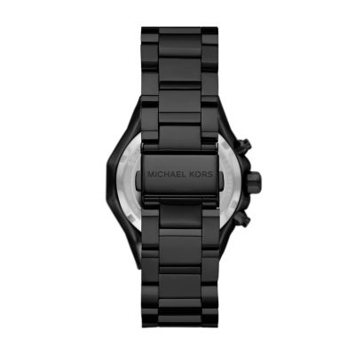 Michael Kors Raquel Three-Hand Black Stainless Steel Watch