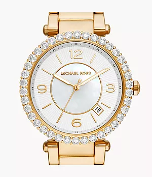 Michael Kors Parker Lux Three-Hand Gold-Tone Stainless Steel Watch