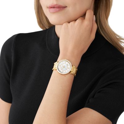 Michael Kors Parker Lux Three-Hand Gold-Tone Stainless Steel Watch