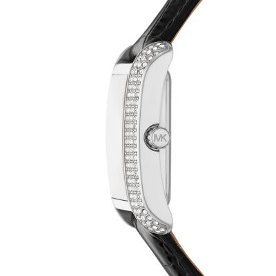 Michael Kors Emery Three-Hand Black Croco Leather Watch - MK4696