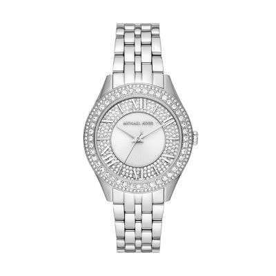 All stainless steel michael kors watch hot sale