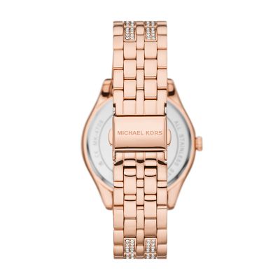 Michael Kors Harlowe Three-Hand Rose Gold-Tone Stainless Steel 