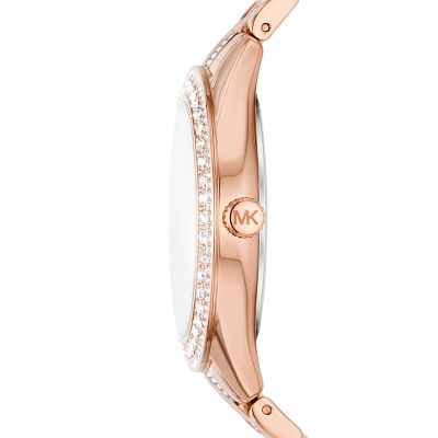 Michael Kors Harlowe Three-Hand Rose Gold-Tone Stainless Steel