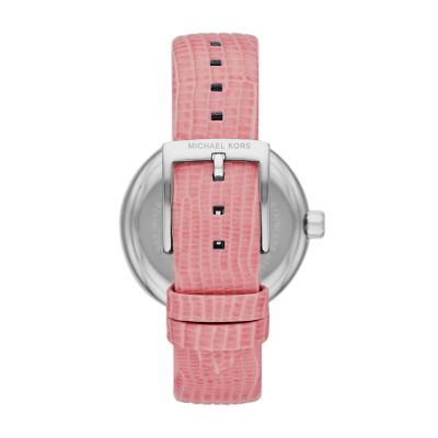 Michael Kors Laney Three-Hand Primrose Lizard Embossed