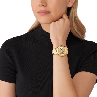 Michael Kors Uhr Slim Station Runway 3-Zeiger-Werk goldfarben - - Watch Edelstahl MK4732