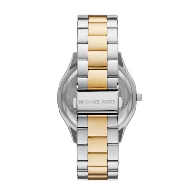 - Michael Station MK4735 - Edelstahl Watch 3-Zeiger-Werk Runway Kors Bicolor Uhr Slim