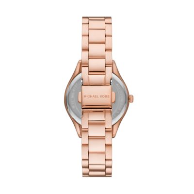 Michael Kors Lauryn Three-Hand Rose Gold-Tone Stainless Steel