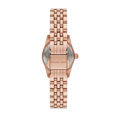 Michael Kors Lexington Three-Hand Rose Gold-Tone Stainless Steel